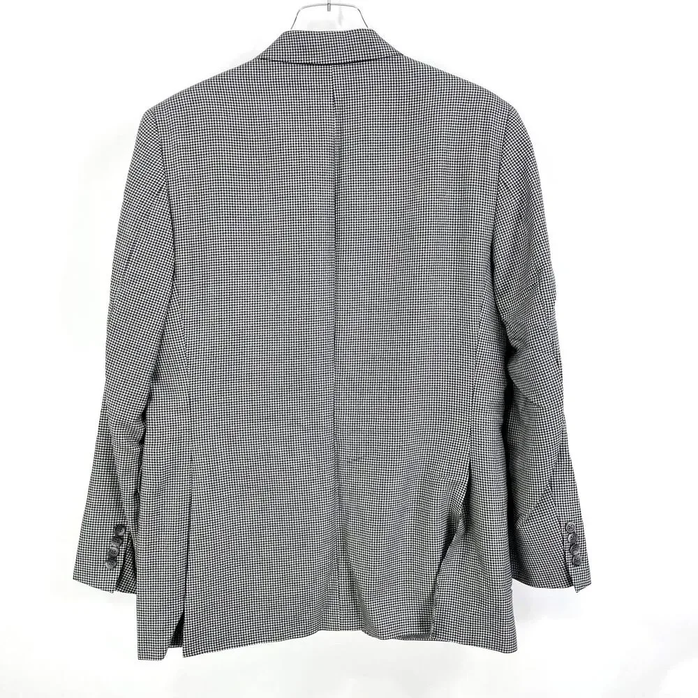 JACK VICTOR Cashmere Black White Houndstooth Blazer Suit Jacket